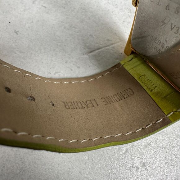 Joan Rivers Watch Womens 39mm Pave Bezel Green Embossed Band Quartz New Battery - Picture 9 of 11